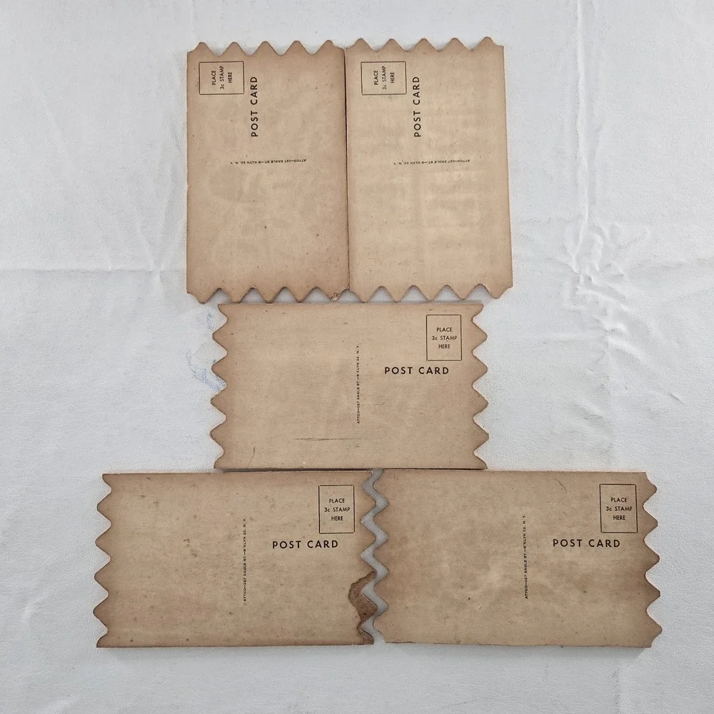 Happy New Year Wood Postcards Lot of 5 New ATTCO-227 Holiday 3x5in.